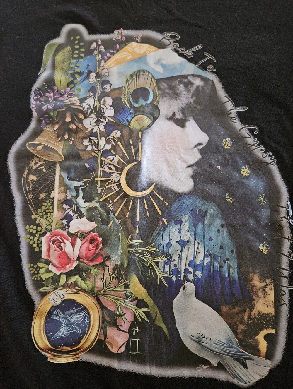 Stevie Nicks Black Tee with Multicolor Portrait. - Picture 8 of 8